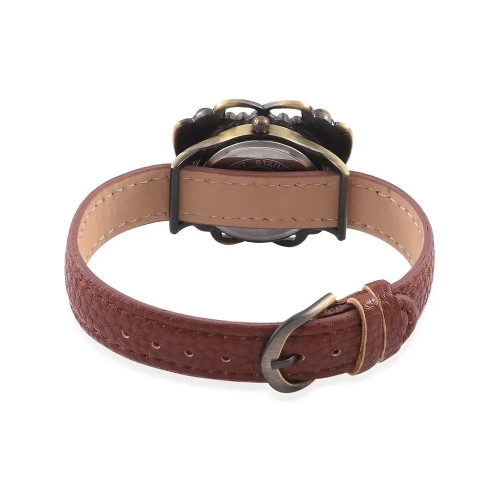 STRADA Watch Austrian Crystal Tiger's Eye